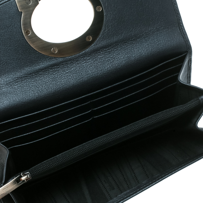

Salvatore Ferragamo Dark Grey Leather Continental Wallet