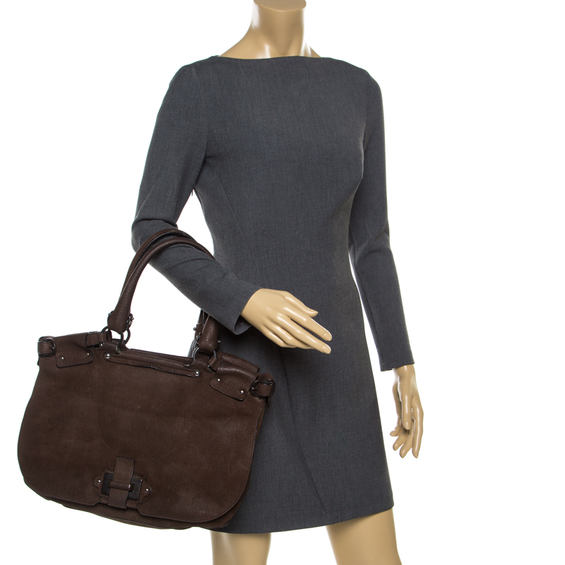

Salvatore Ferragamo Brown Nubuck Leather Tote