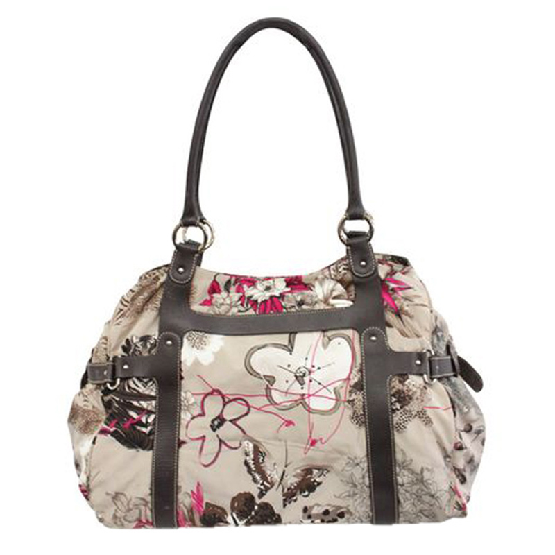 Pre Owned Salvatore Ferragamo Brown Jungle Print Nylon Tote