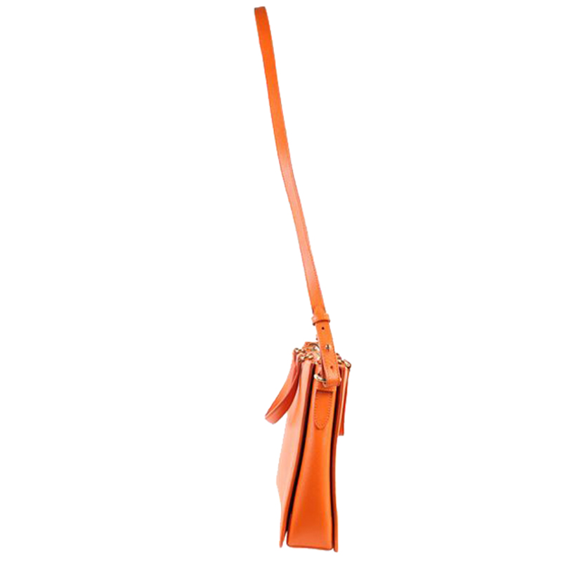 

Salvatore Ferragamo Orange Saffiano Leather Square Tote