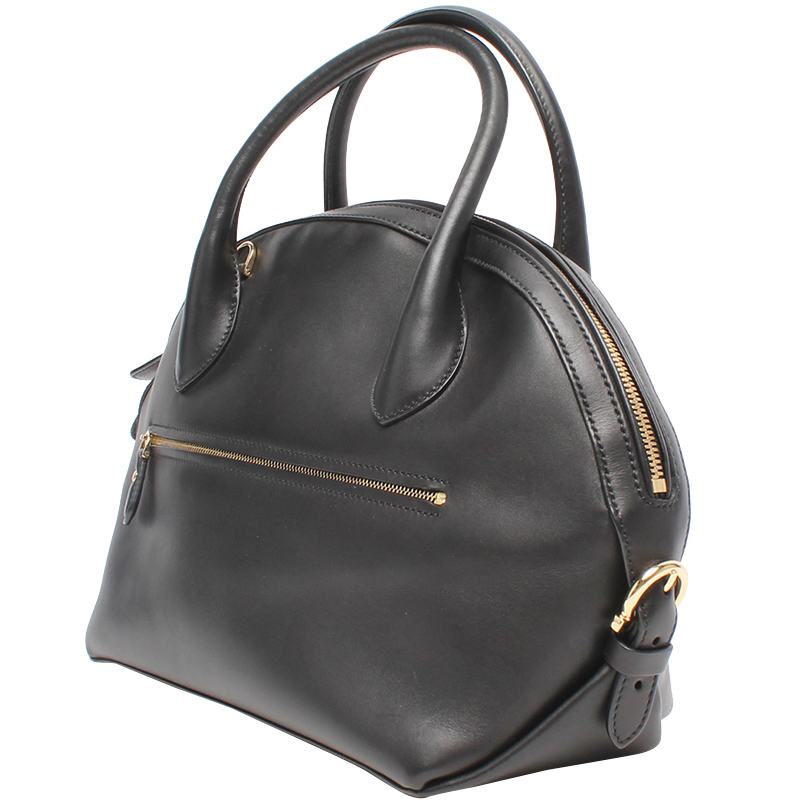 

Salvatore Ferragamo Black Leather Mini Fiamma Satchel