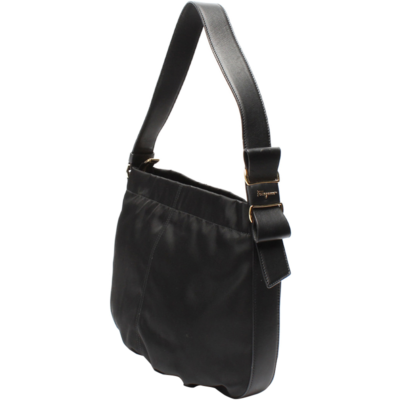 

Salvatore Ferragamo Black Canvas Shoulder Bag