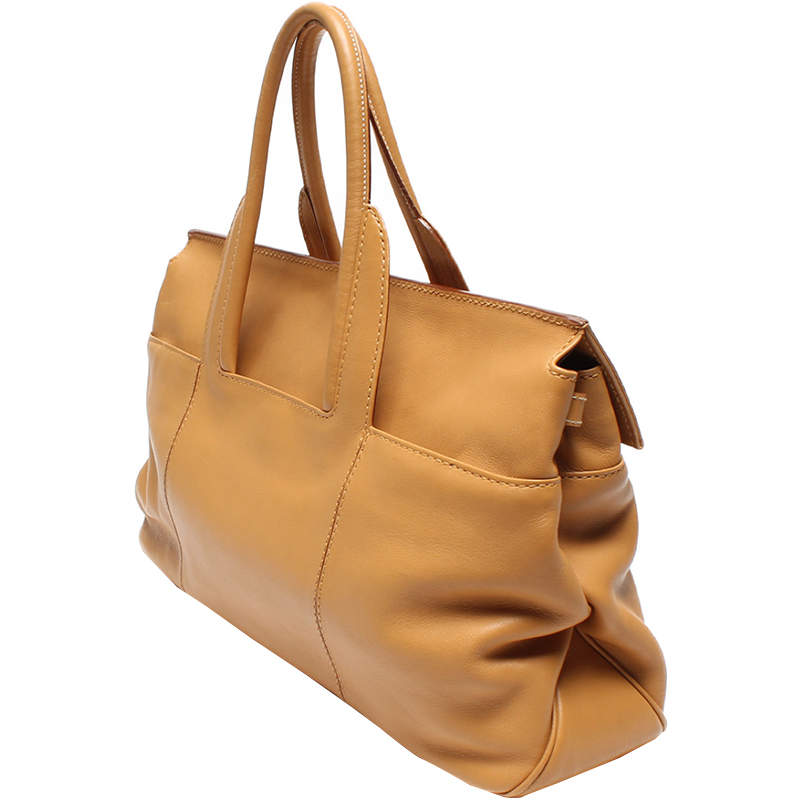 

Salvatore Ferragamo Beige Leather Gancini Tote Bag