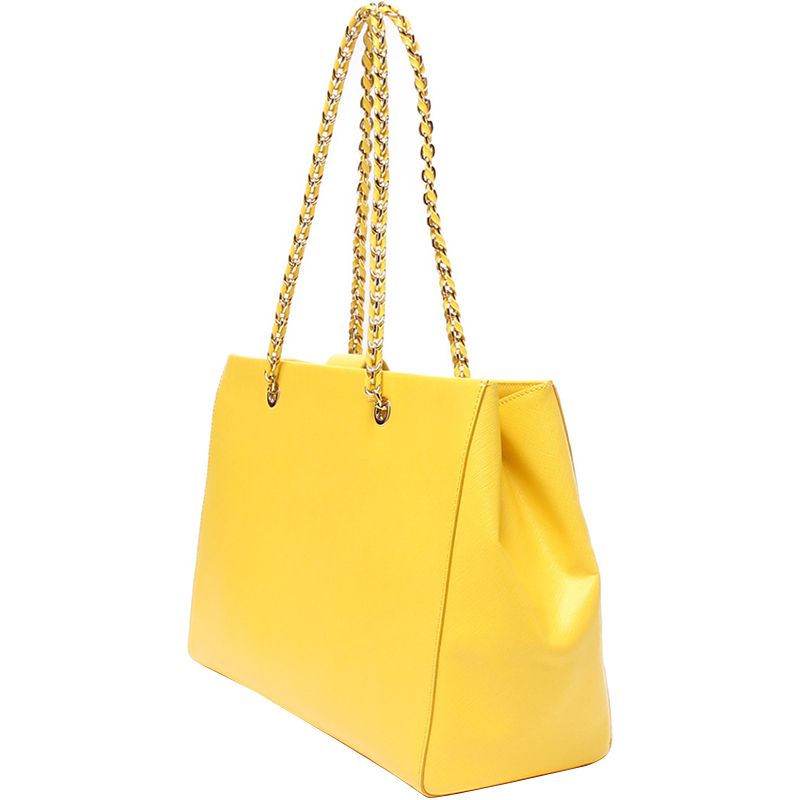 

Salvatore Ferragamo Yellow Leather Tote Bag