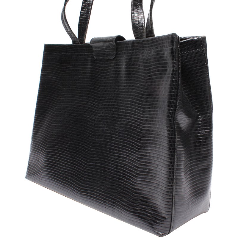

Salvatore Ferragamo Black Leather Tote Bag