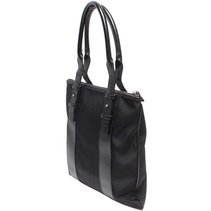 

Salvatore Ferragamo Black Canvas And Leather Tote Bag