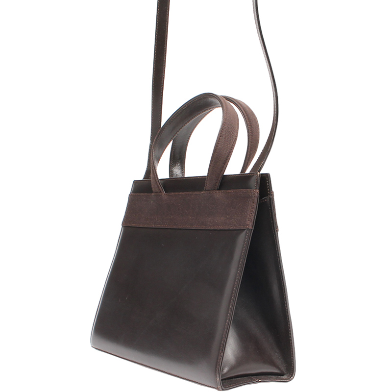 

Salvatore Ferragamo Brown Leather Kelly Top Handle Bag