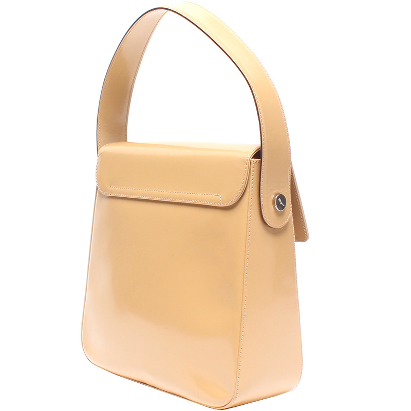 

Salvatore Ferragamo Beige Patent Leather Top Handle Bag