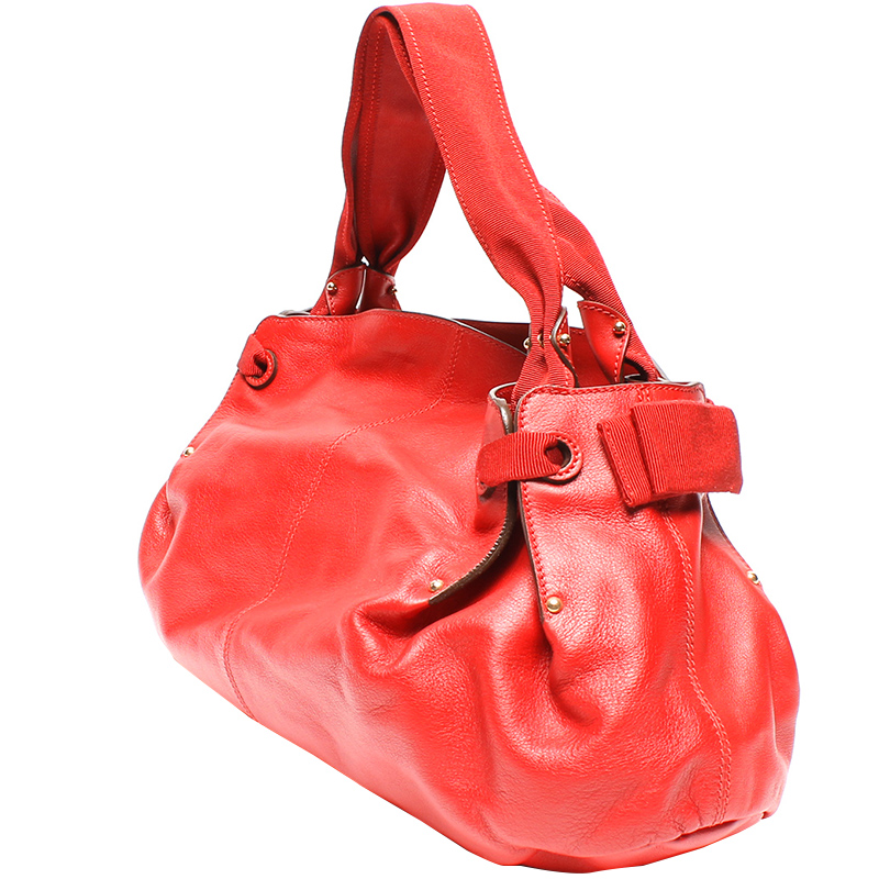 

Salvatore Ferragamo Red Leather Satchel Bag