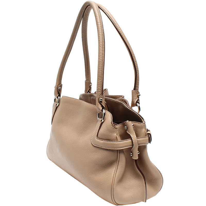 

Salvatore Ferragamo Beige Leather Satchel Bag