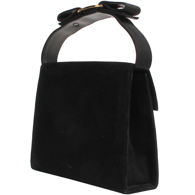 

Salvatore Ferragamo Black Suede Vara Bow Shoulder Bag