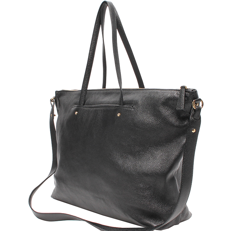 

Salvatore Ferragamo Black Leather Small Mika Tote