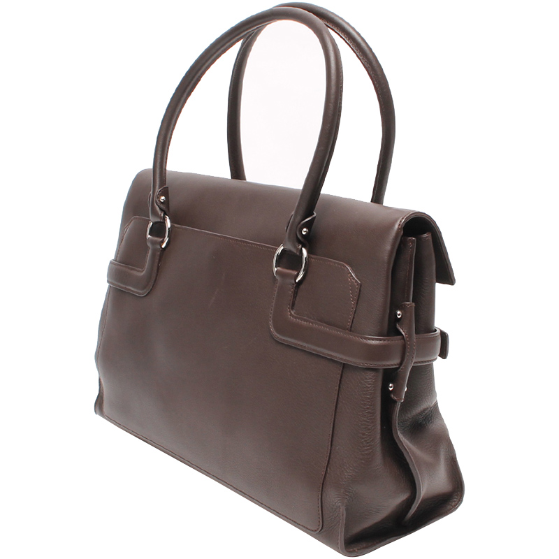 

Salvatore Ferragamo Brown Leather Virna Satchel Bag