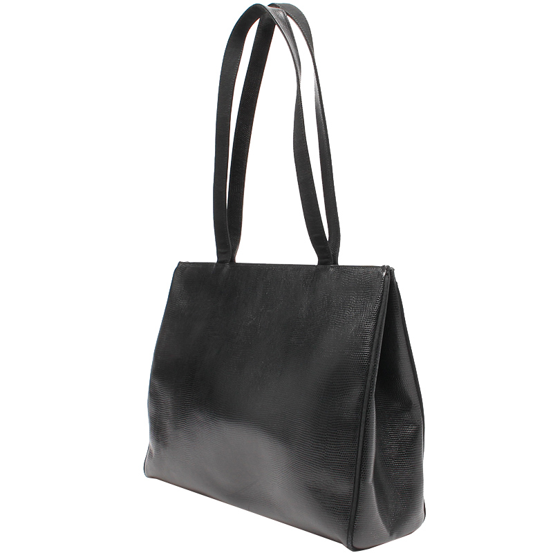 

Salvatore Ferragamo Black Leather Tote Bag