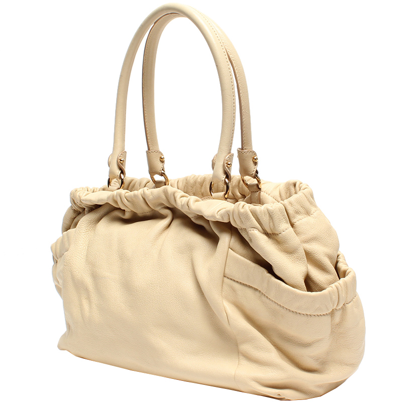 

Salvatore Ferragamo Beige Leather Satchel Bag