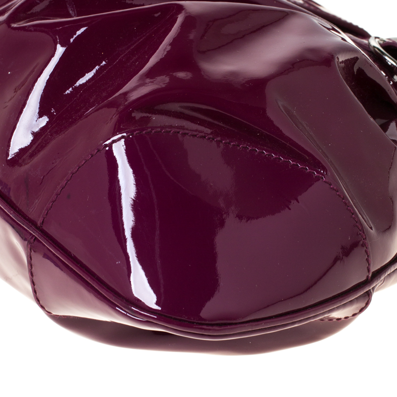 Salvatore Ferragamo Bordeaux Patent Leather Satchel In Purple