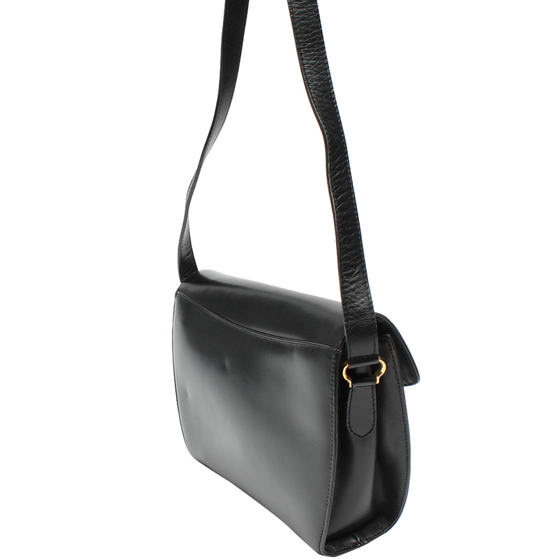 

Salvatore Ferragamo Black Gancini Leather Crossbody Bag