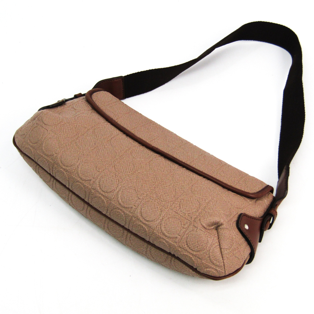 

Salvatore Ferragamo Brown Canvas Gancini Shoulder Bag