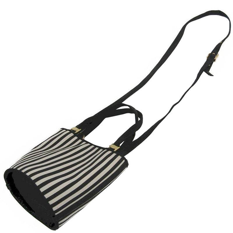 

Salvatore Ferragamo Black/White Nylon Canvas Vara Tote