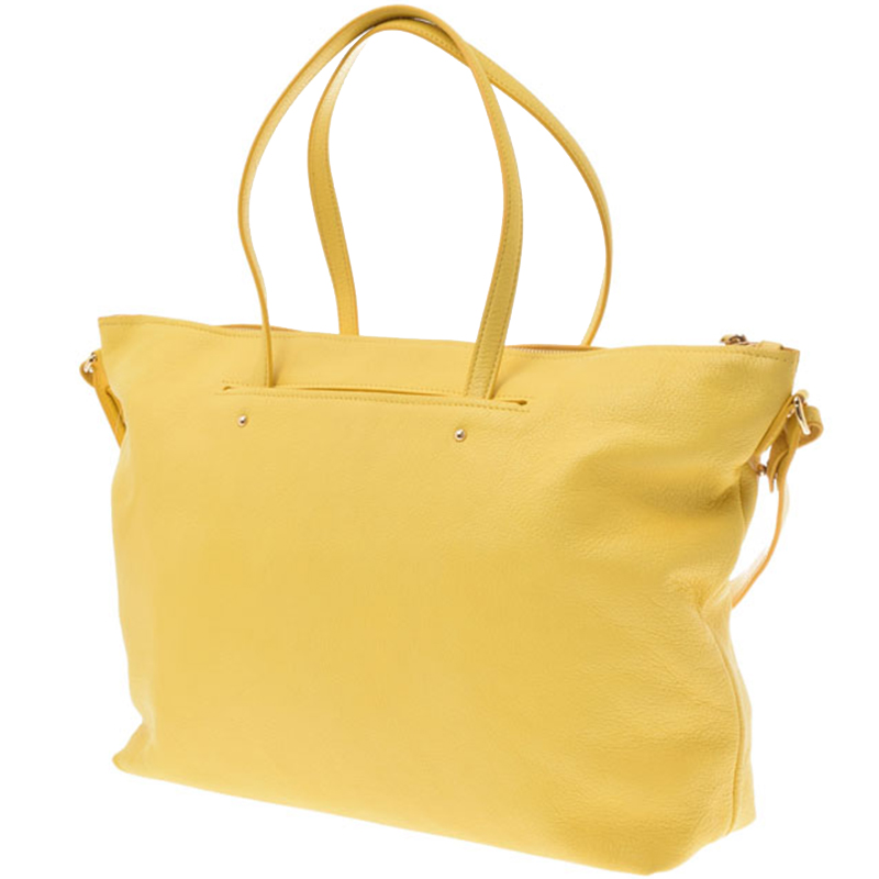 

Salvatore Ferragamo Yellow Leather Small Mika Tote