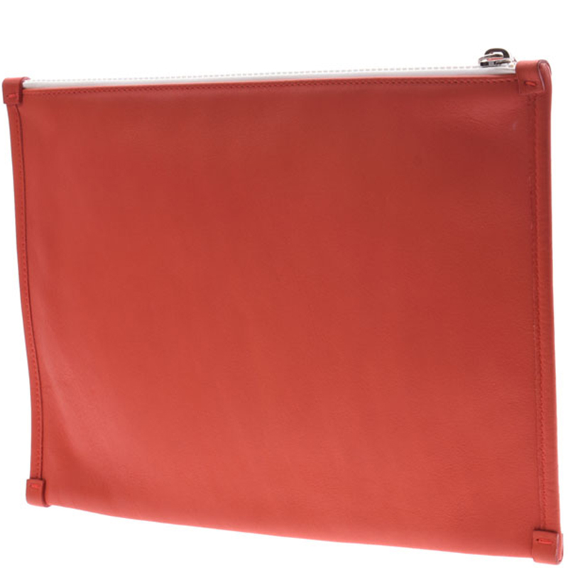 

Salvatore Ferragamo Blue/Red Leather Clutch Bag