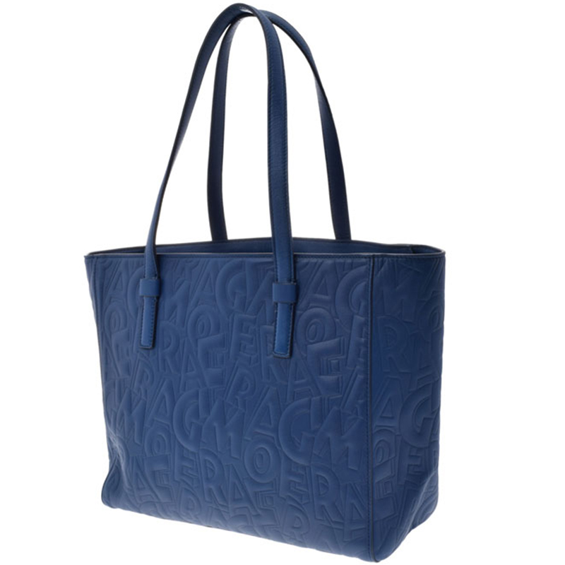

Salvatore Ferragamo Blue Leather Tote Bag