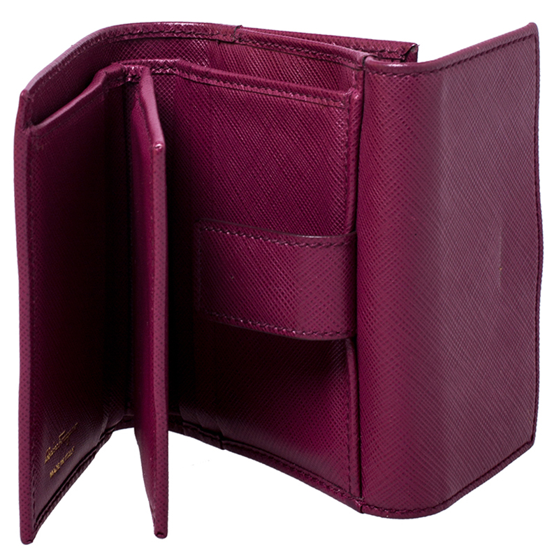 

Salvatore Ferragamo Purple Leather Vara Bow Bifold Wallet