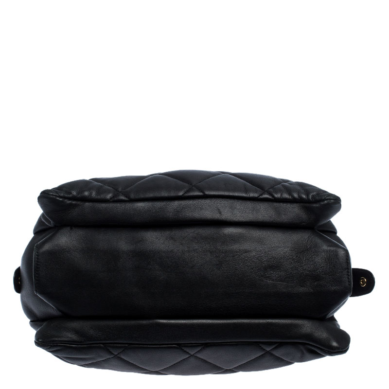 Pre-owned Salvatore Ferragamo Black Quilted Leather Ginette Chain Shoulder Bag