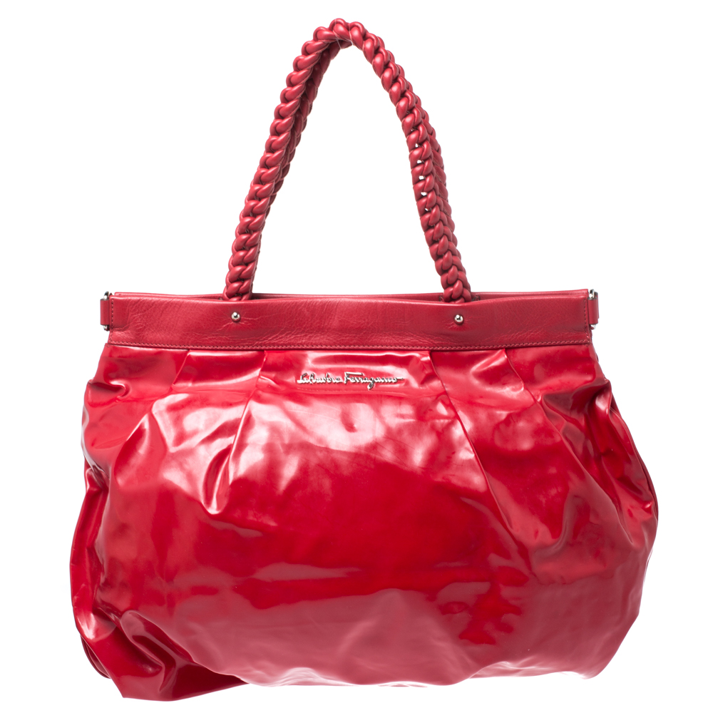 ferragamo patent leather bag