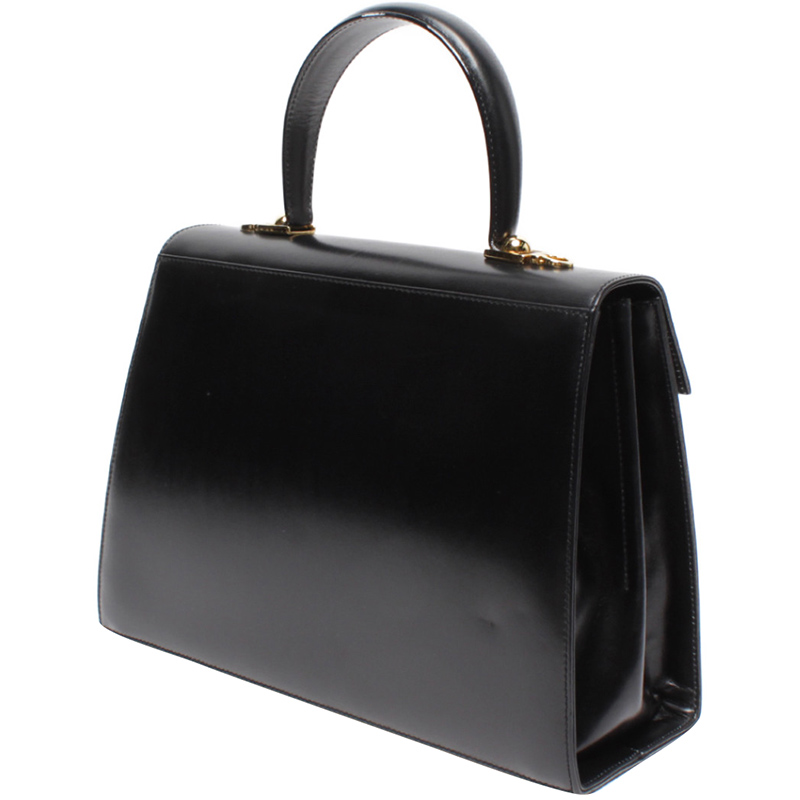 

Salvatore Ferragamo Black Leather Gancini Bag