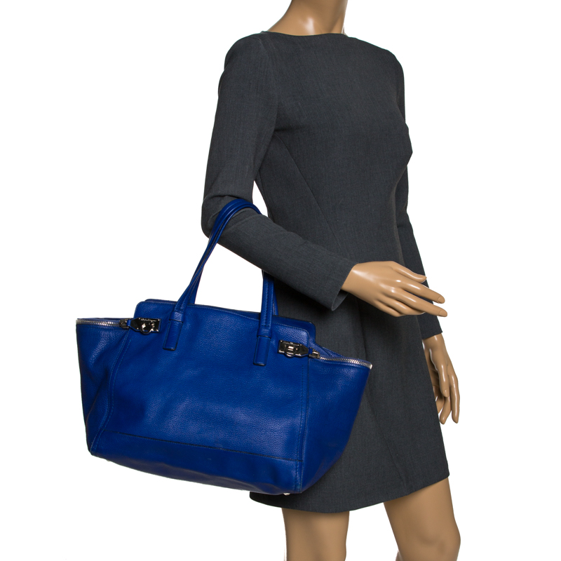 

Salvatore Ferragamo Blue Leather  Verve Tote