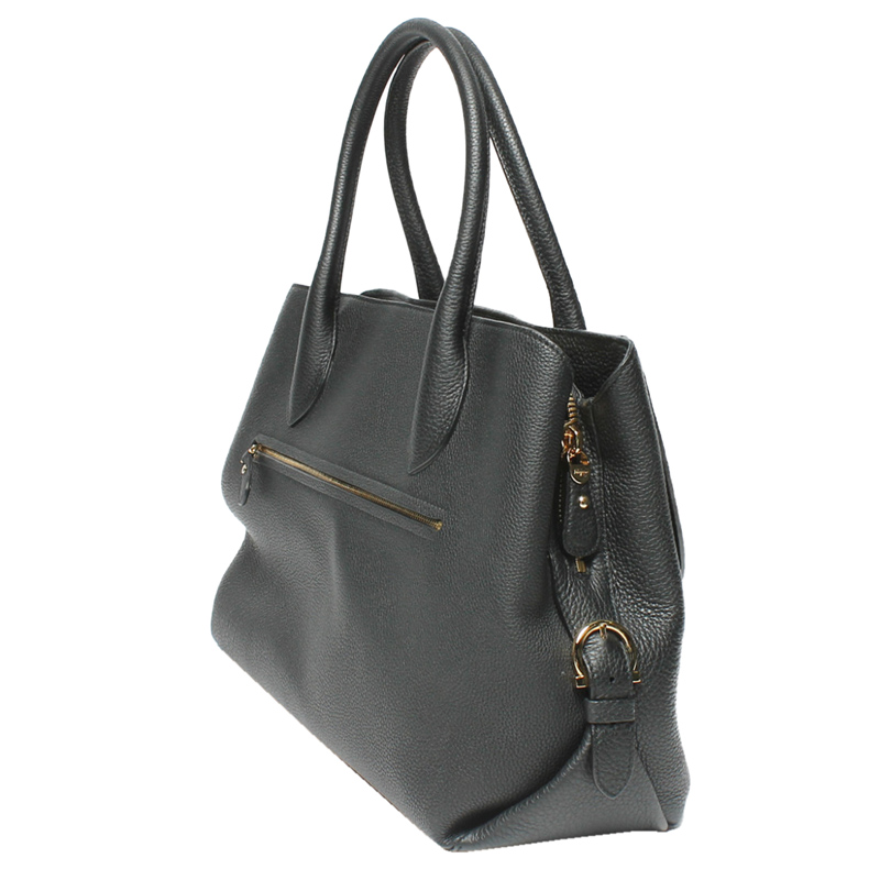 

Salvatore Ferragamo Black Leather Gancini Tote Bag