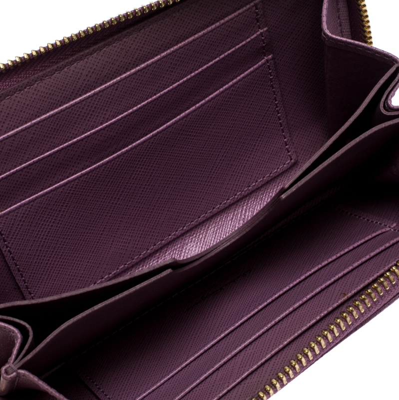 

Salvatore Ferragamo Pink Leather Double Gancio Zip-Around Wallet on Chain