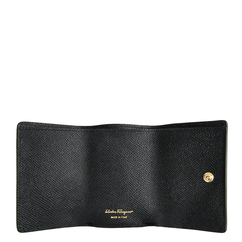 

Salvatore Ferragamo Black Embossed Calf Leather Vara Bow Wallet