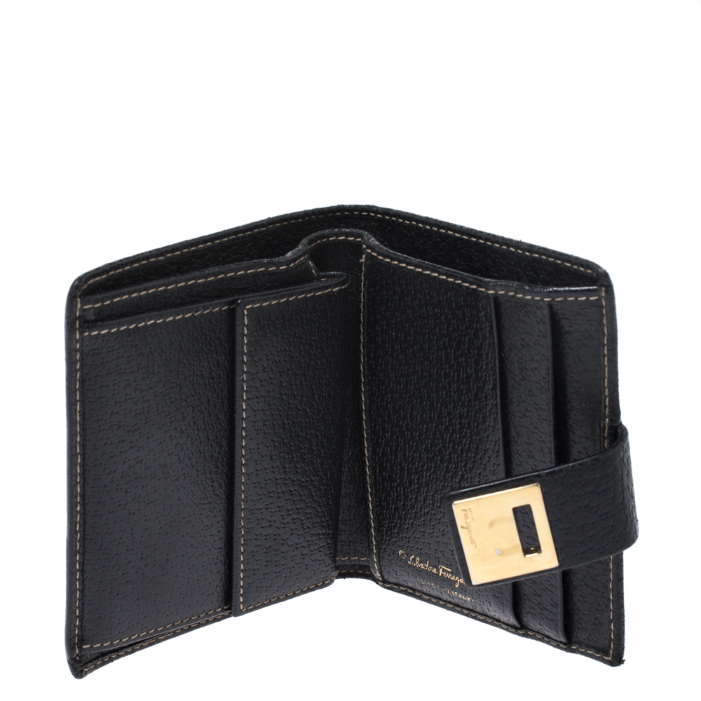 

Salvatore Ferragamo Black Leather Bifold Wallet