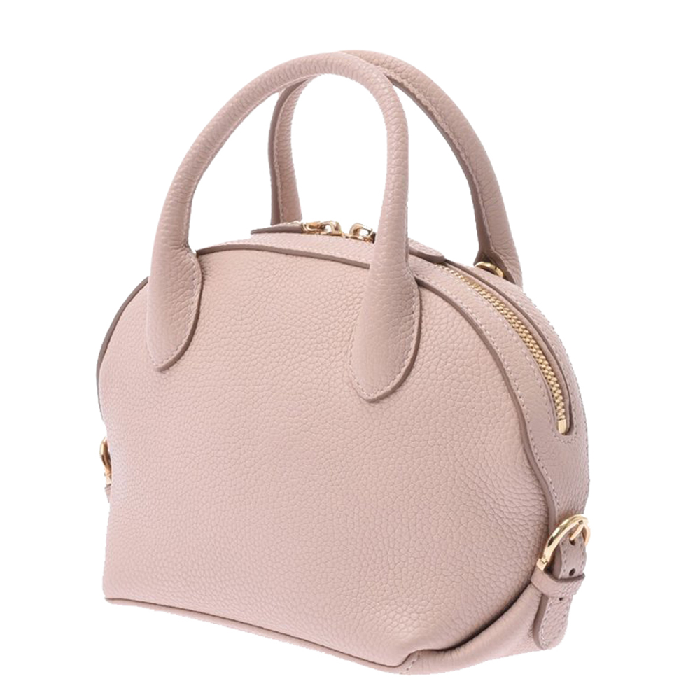 

Salvatore Ferragamo Pink Beige Calfskin Leather Mini Fiamma Bag