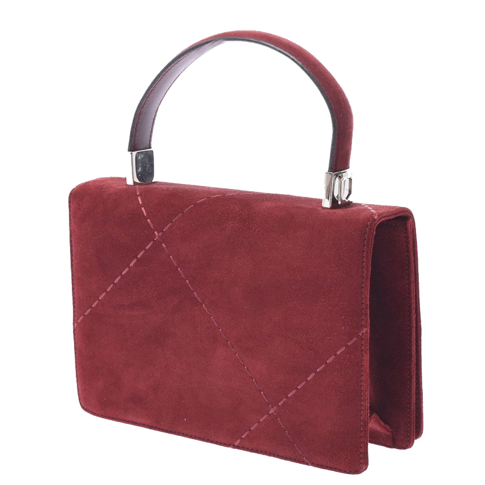 

Salvatore Ferragamo Bordeaux Suede Mini Shoulder Bag, Burgundy