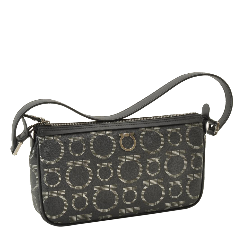 

Salvatore Ferragamo Black PVC Leather Gancini Shoulder Bag