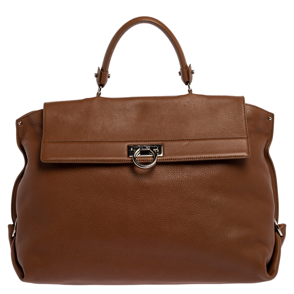 Click to view more detailed imagery on our partner's website Pre-owned Salvatore Ferragamo Brown Leather Sofia Satchel
