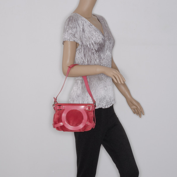 

Salvatore Ferragamo Pink Suede Small Shoulder Bag