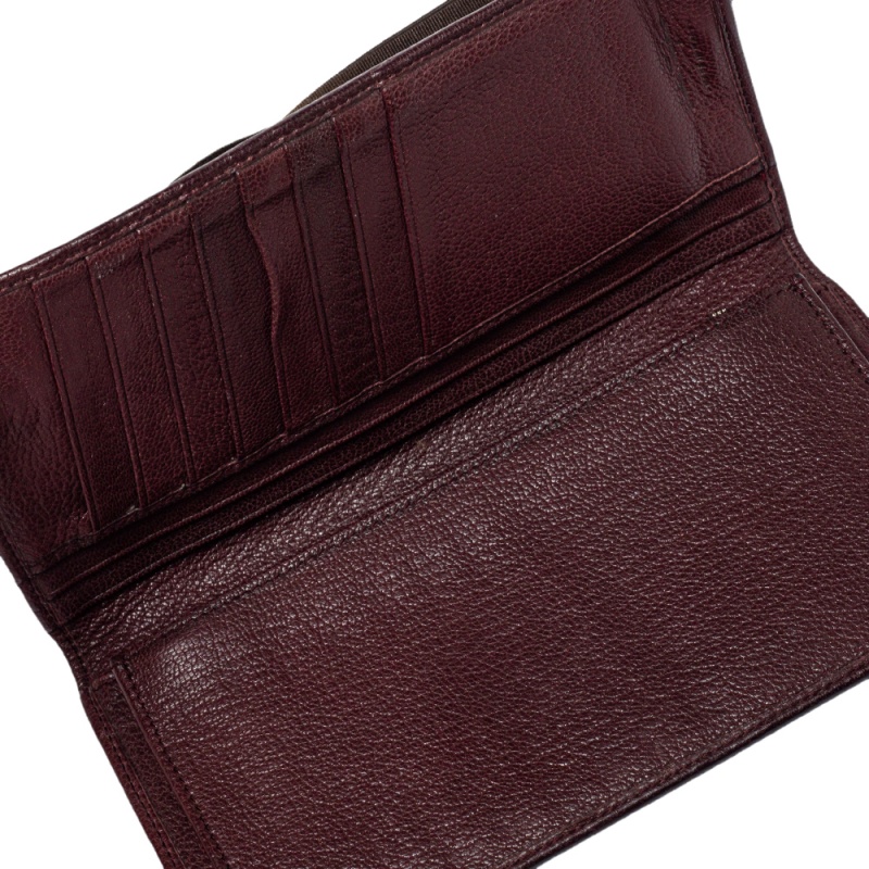 

Salvatore Ferragamo Burgundy Leather Long Bifold Wallet