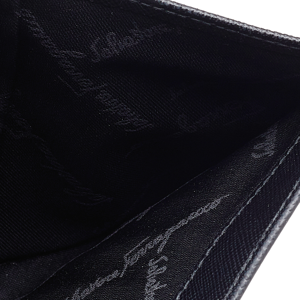 

Salvatore Ferragamo Black Leather Gancini Lock French Wallet