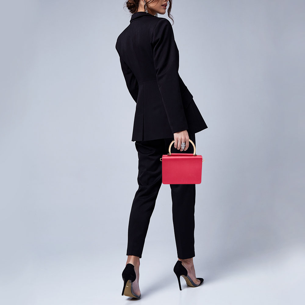

Salvatore Ferragamo Pink Satin Top Handle Bag