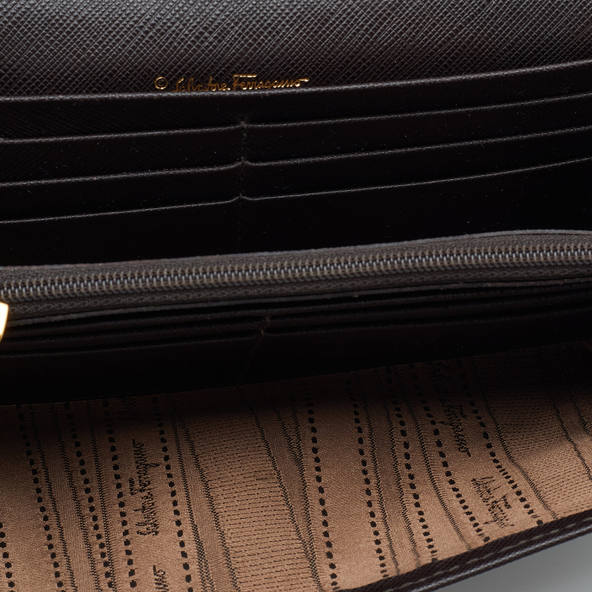 

Salvatore Ferragamo Dark Brown Leather Continental Wallet