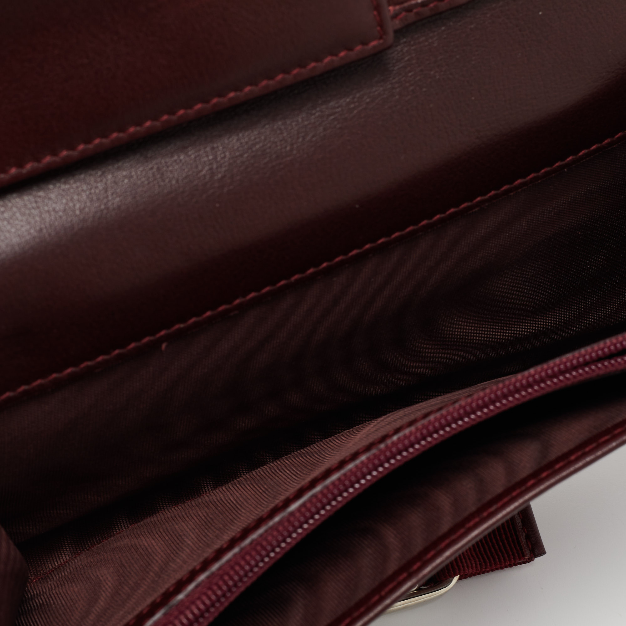 

Salvatore Ferragamo Burgundy Patent Leather Vara Bow Continental Wallet