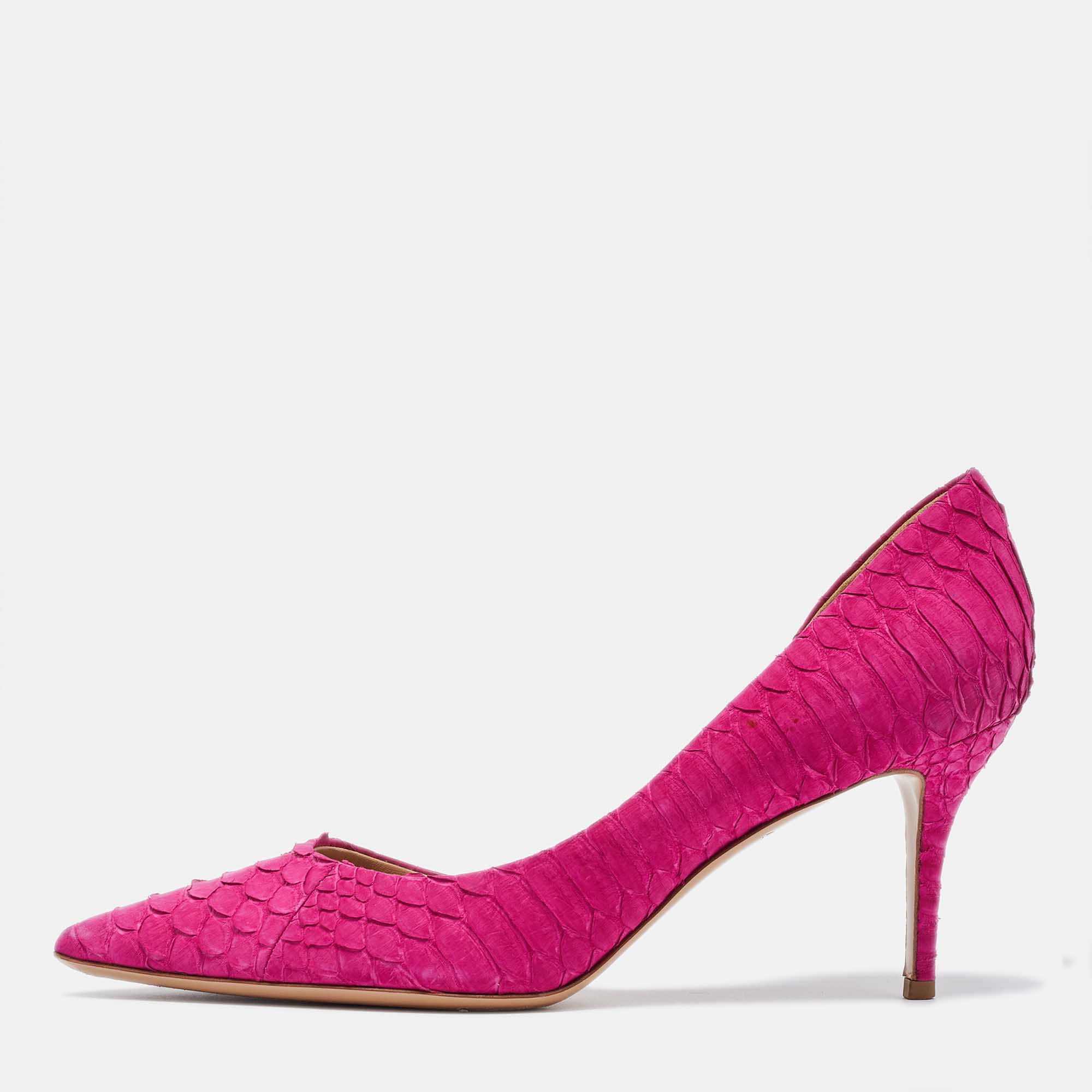 

Salvatore Ferragamo Pink Python D'Orsay Pumps Size 40