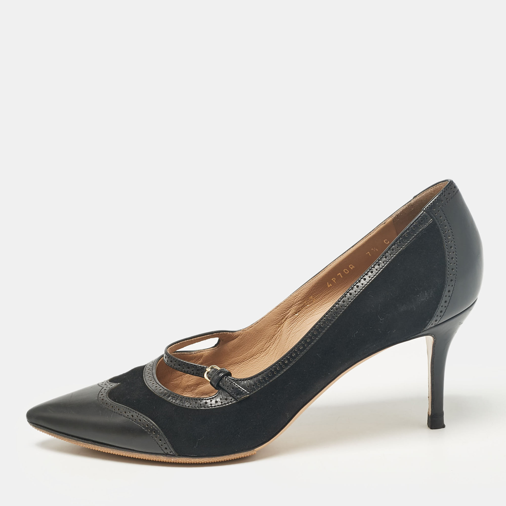 

Salvatore Ferragamo Black Leather and Suede Pumps Size 38