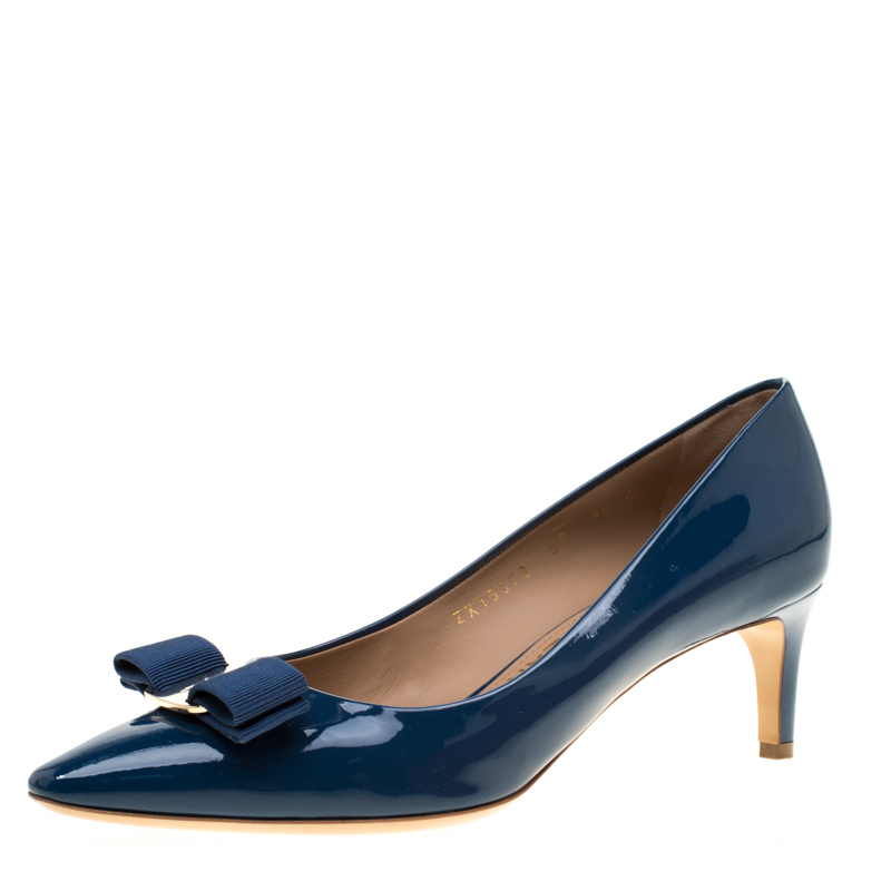 blue patent leather