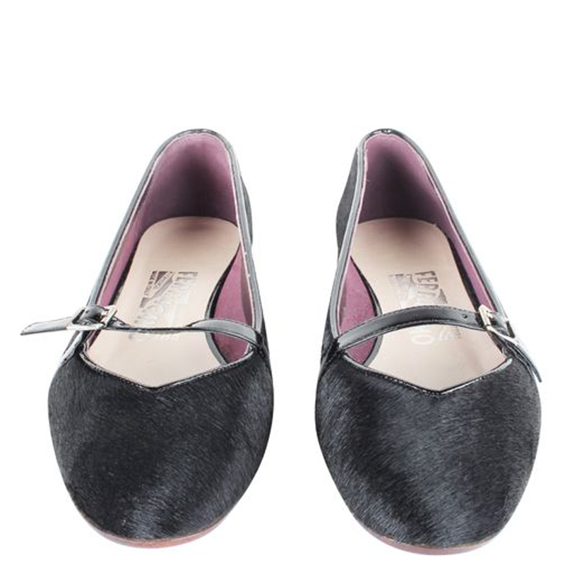 

Salvatore Ferragamo Brown Fur Ballerinas Size