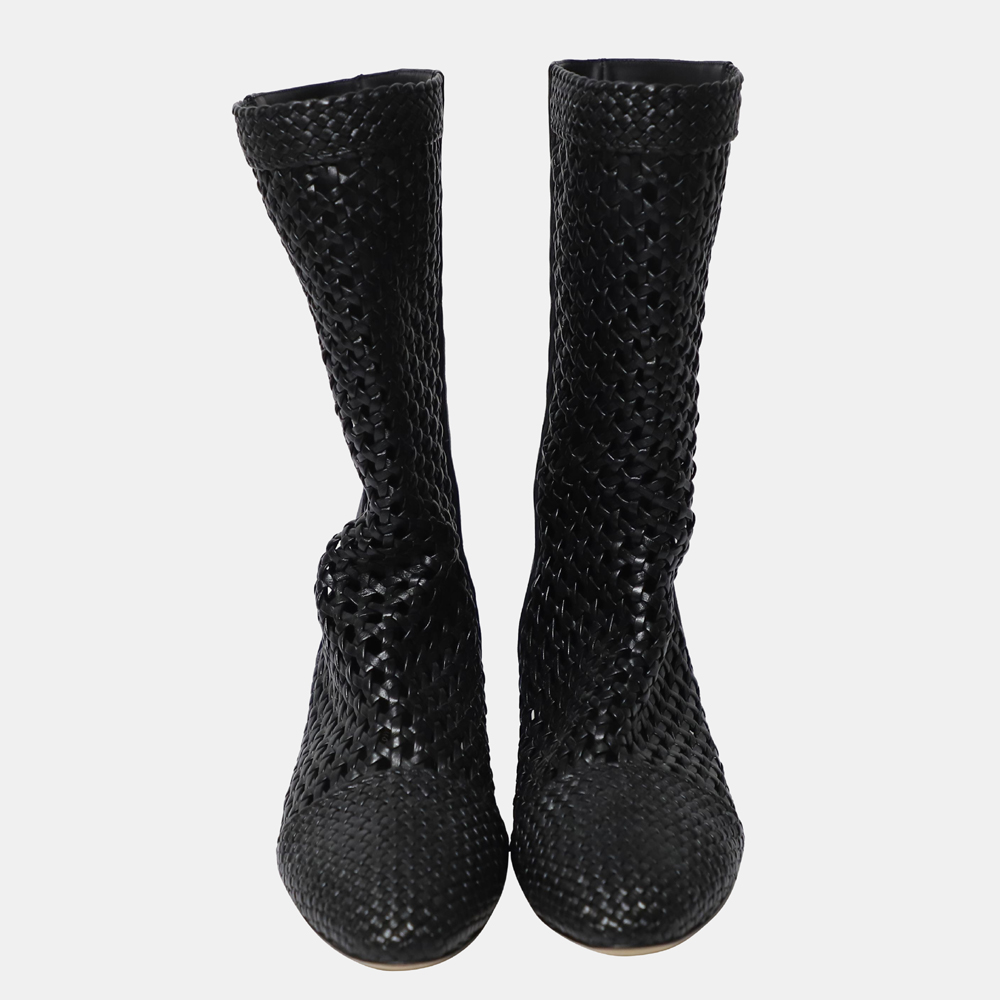 

Salvatore Ferragamo Black Nappa Leather Tarsina 30 Boots Size UK5.5